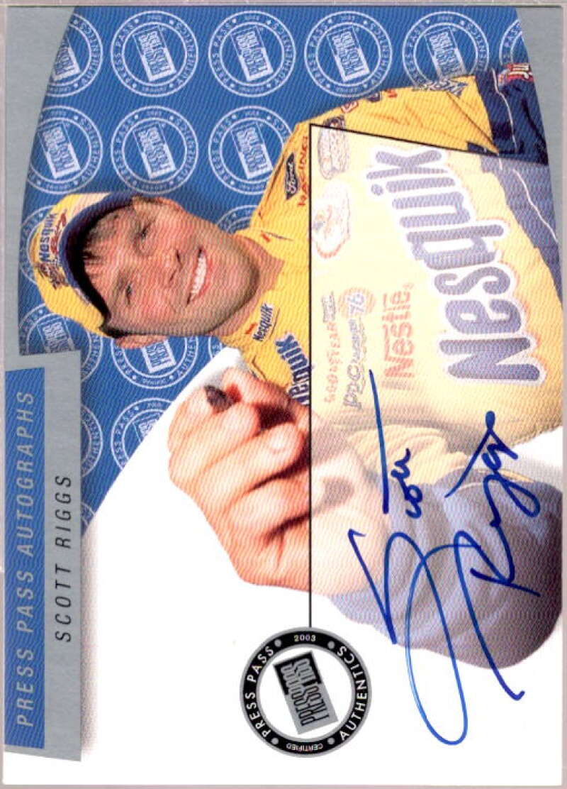 Scott Riggs Card 2002 Press Pass Autographs #57  Image 1