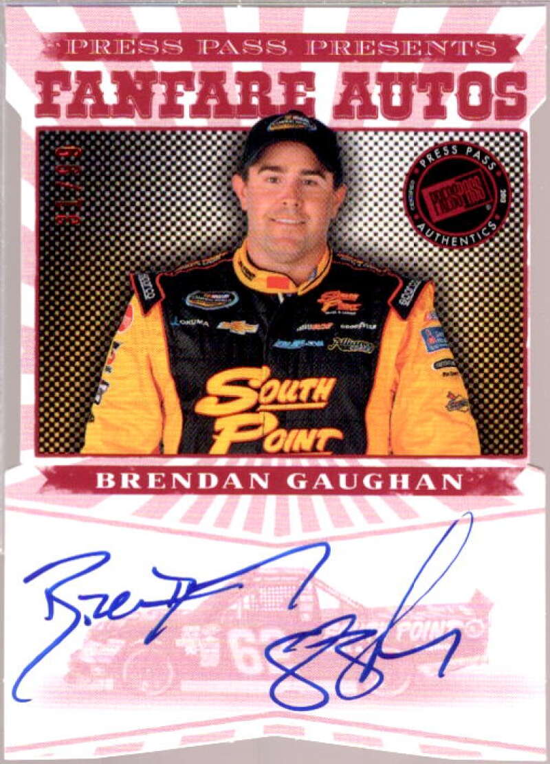 Brendan Gaughan Card 2013 Press Pass Fanfare Autographs Red #BG  Image 1