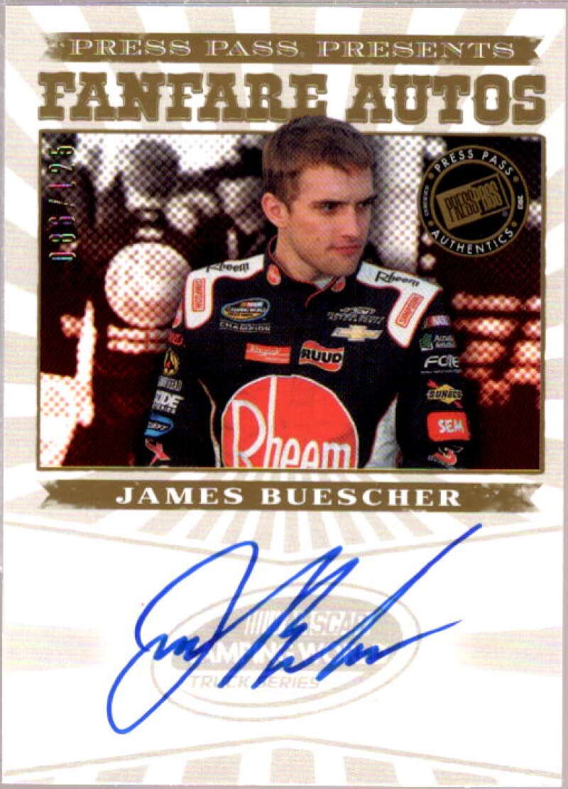 James Buescher Card 2013 Press Pass Fanfare Autographs Gold #JB2  Image 1