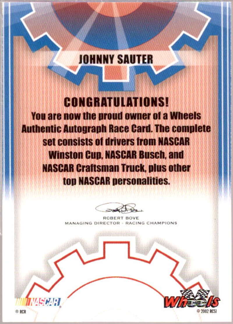 Johnny Sauter Card 2003 Wheels Autographs #53  Image 2