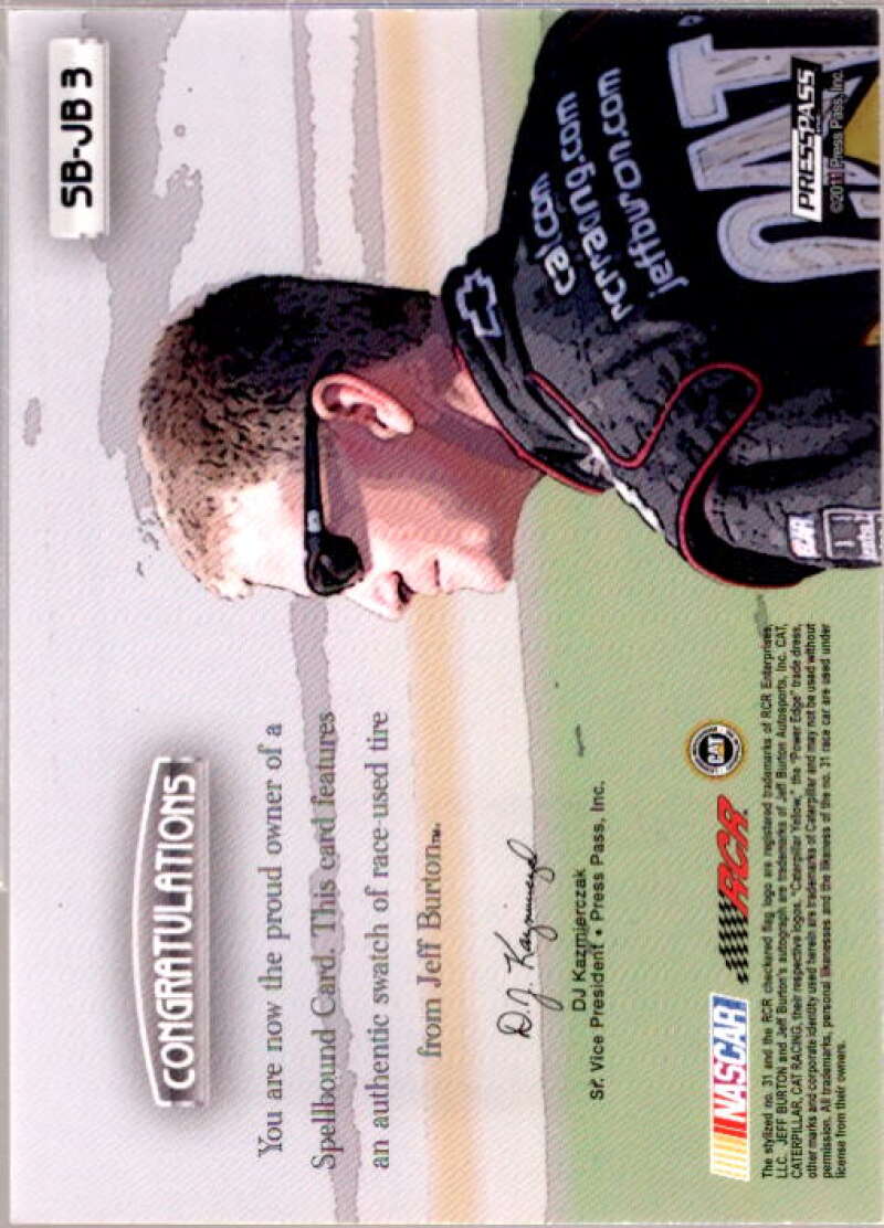 Jeff Burton R Card 2011 Press Pass Eclipse Spellbound Swatches #SBJB3  Image 2