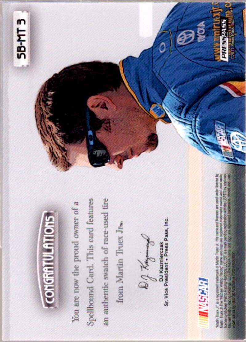 Martin Truex Jr. U Card 2011 Press Pass Eclipse Spellbound Swatches #SBMT3  Image 2