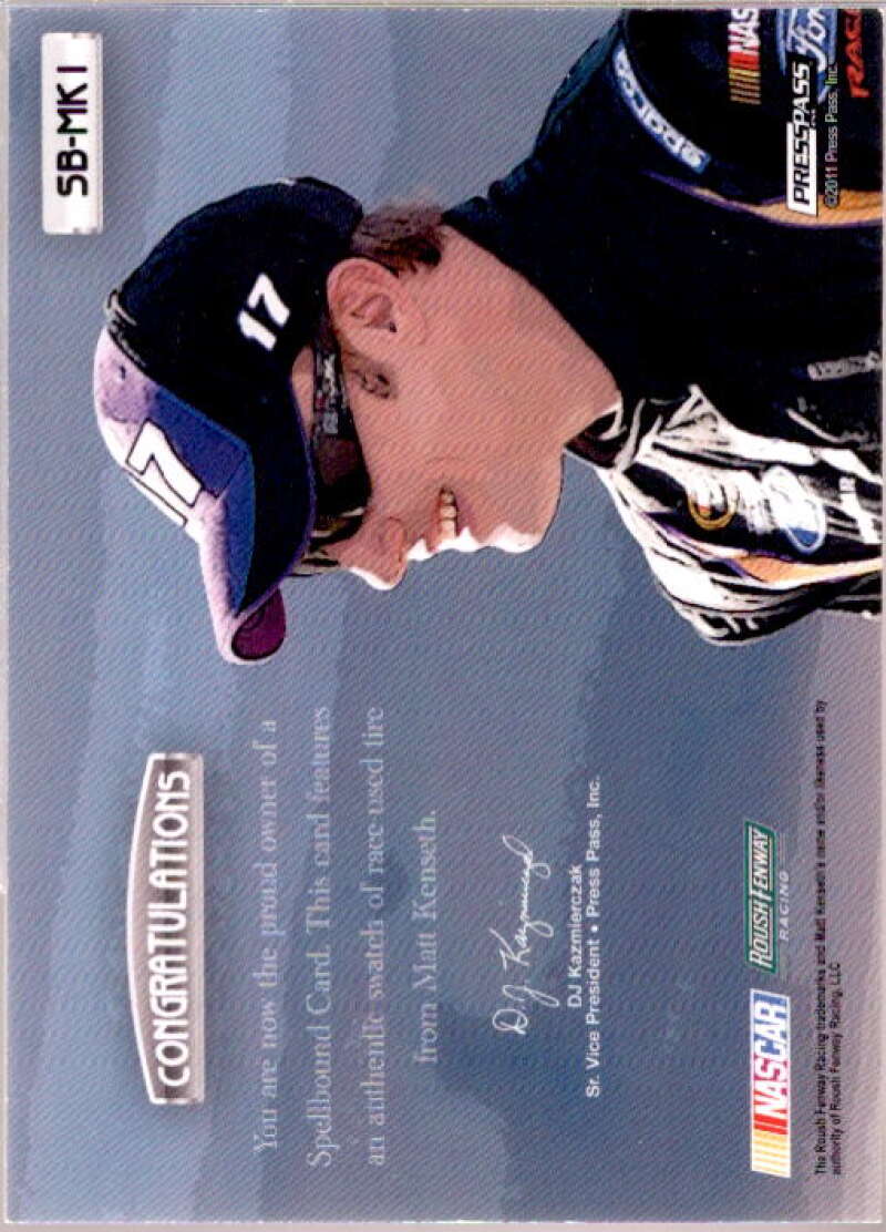 Matt Kenseth K Card 2011 Press Pass Eclipse Spellbound Swatches #SBMK1  Image 2