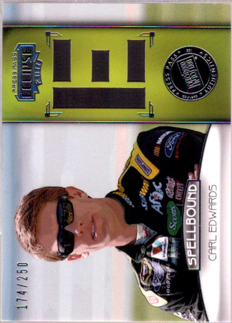 Carl Edwards E Card 2011 Press Pass Eclipse Spellbound Swatches #SBCE1  Image 1