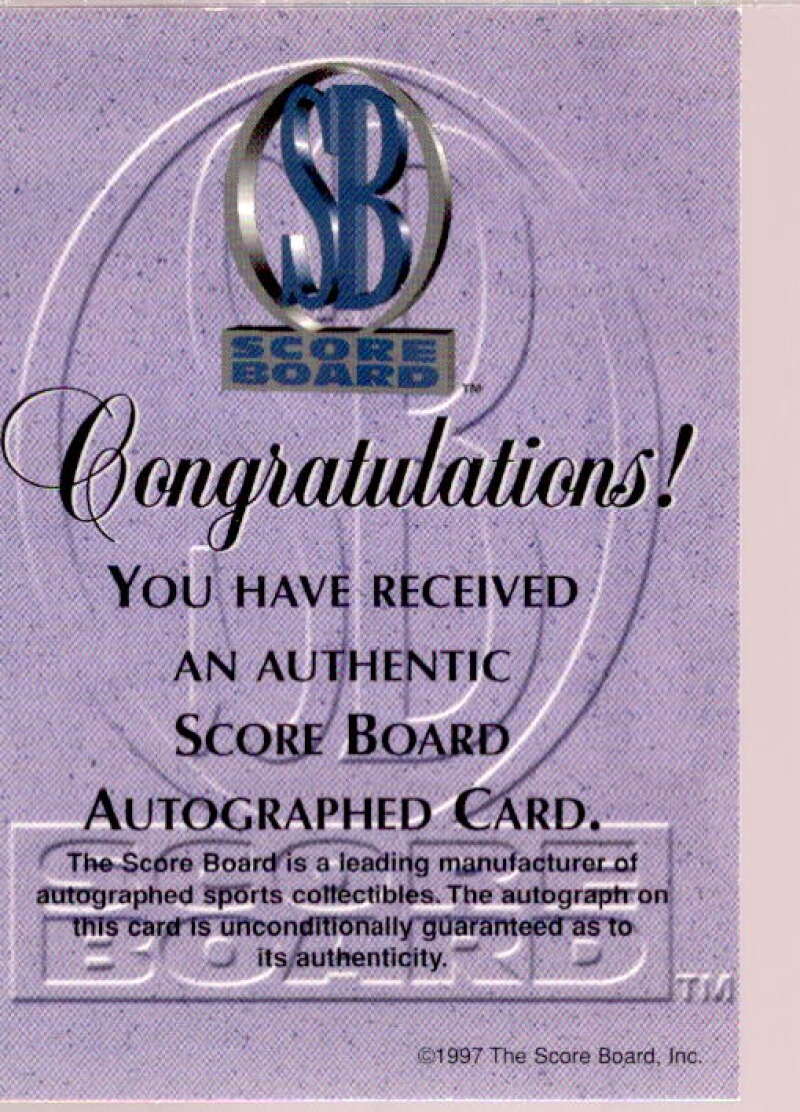 Dave Rezendes Card 1997 Autographed Racing Autographs #47  Image 2