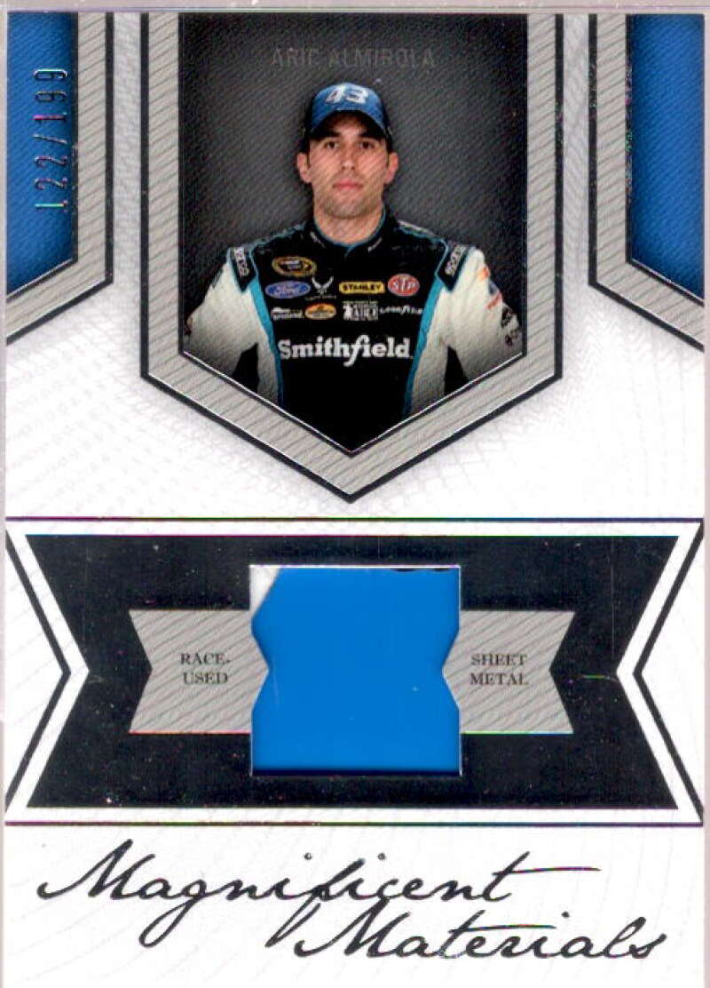 Aric Almirola Card 2013 Press Pass Fanfare Magnificent Materials Silver #AA  Image 1