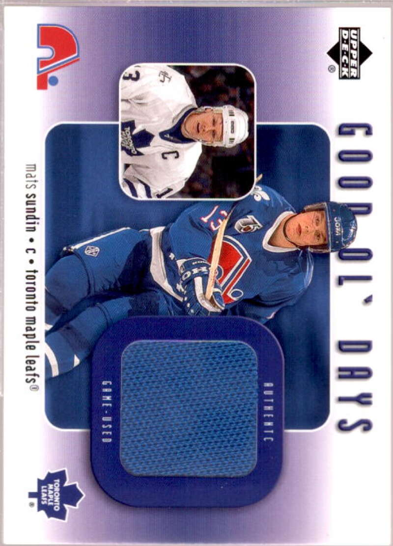 Mats Sundin Card 2002-03 Upper Deck Good Old Days Jerseys #GOMS  Image 1