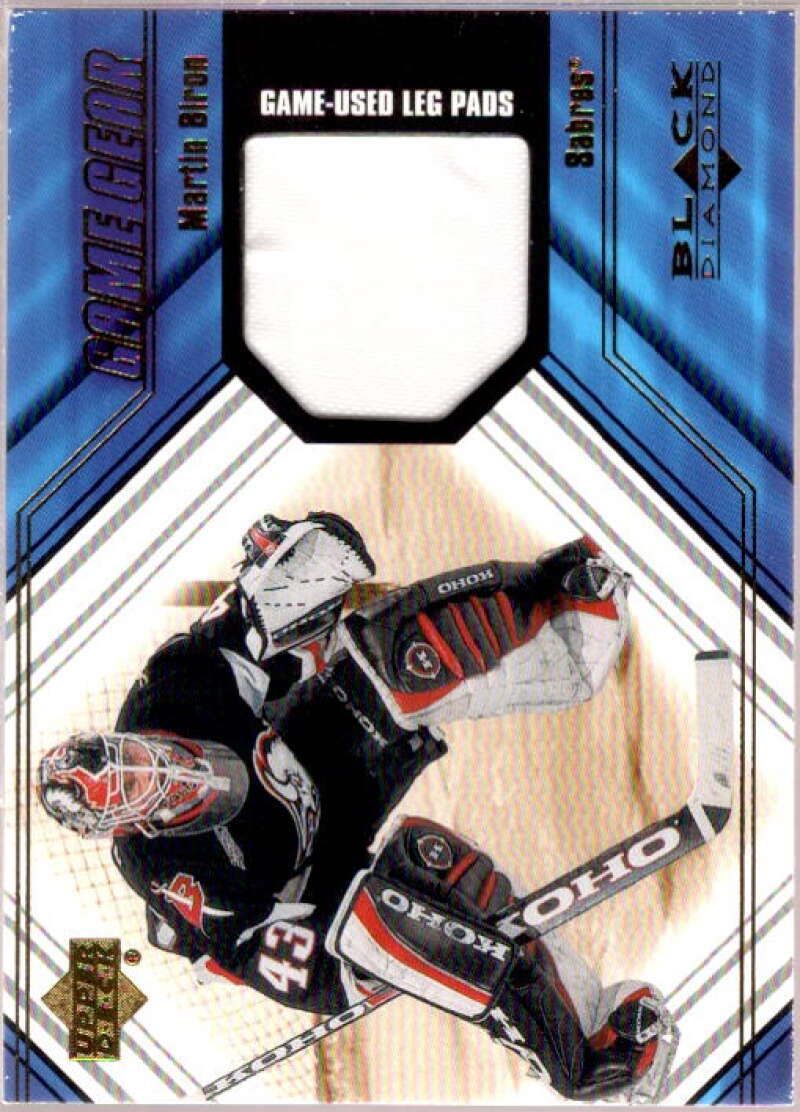 Martin Biron Pad Card 2000-01 Black Diamond Game Gear #LMB  Image 1