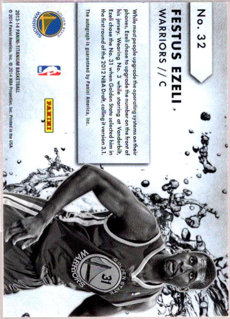 Festus Ezeli Card 2013-14 Panini Titanium New Wave Signatures #32  Image 2