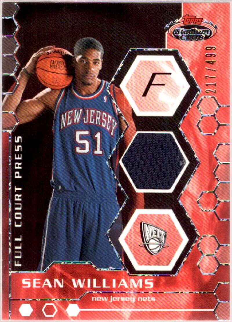 Sean Williams Card 2007-08 Stadium Club Full Court Press Relics #SW  Image 1