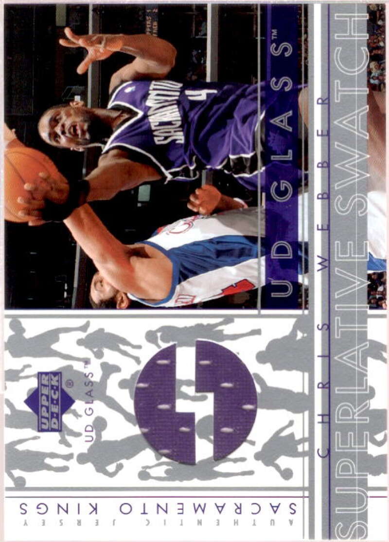 Chris Webber Card 2002-03 UD Glass Superlative Swatch #CWS  Image 1