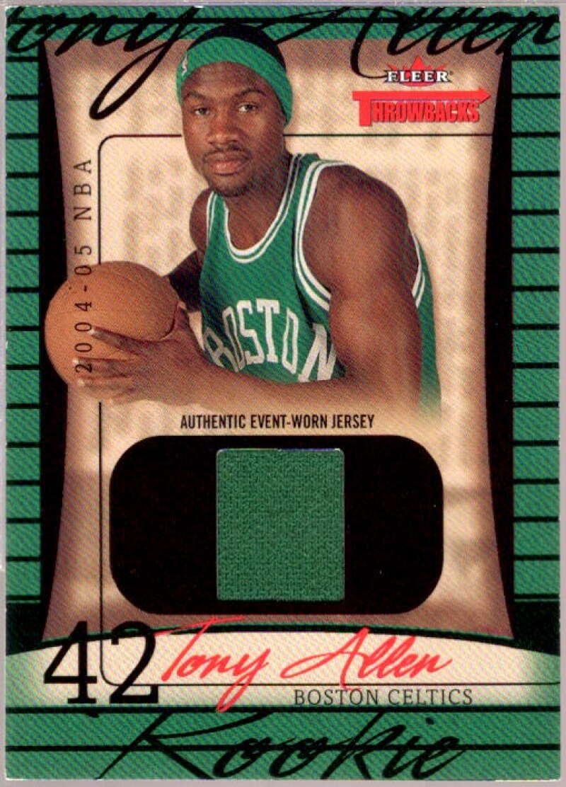 Tony Allen JSY RC Card 2004-05 Fleer Throwbacks #96  Image 1