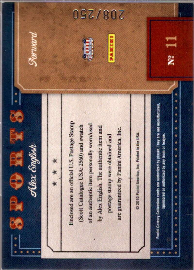 Alex English Card 2010 Panini Century Sports Stamp Materials #11B  Image 2