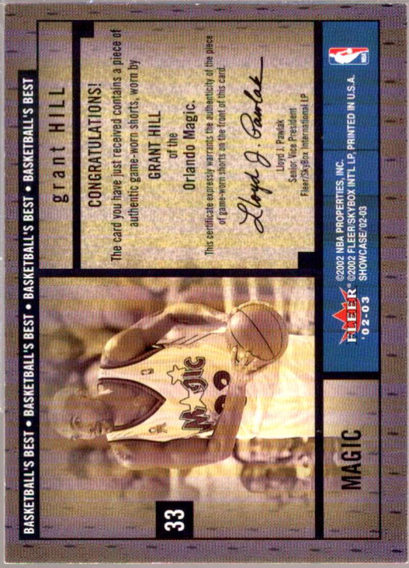 Grant Hill Shorts 2002-03 Fleer Showcase Basketball's Best Memorabilia #BBM16  Image 2