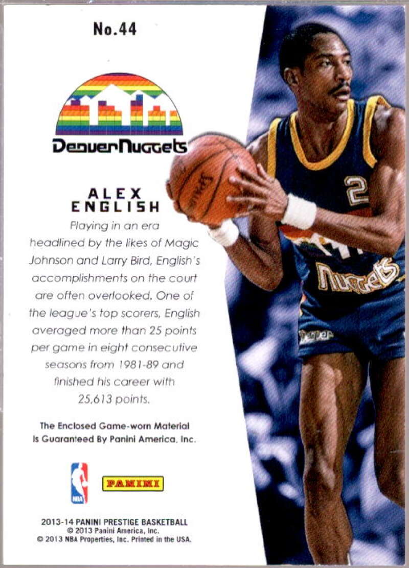 Alex English Card 2013-14 Prestige True Colors Materials #44  Image 2