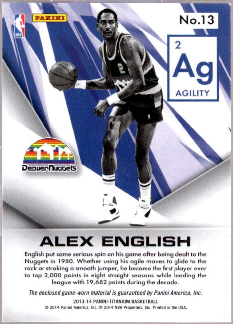 Alex English Card 2013-14 Panini Titanium Elements Jerseys #13  Image 2