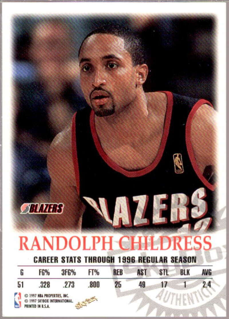 Randolph Childress Card 1997-98 SkyBox Premium Autographics #24  Image 2