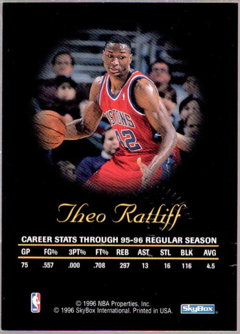 Theo Ratliff Card 1996-97 SkyBox Premium Autographics #69  Image 2