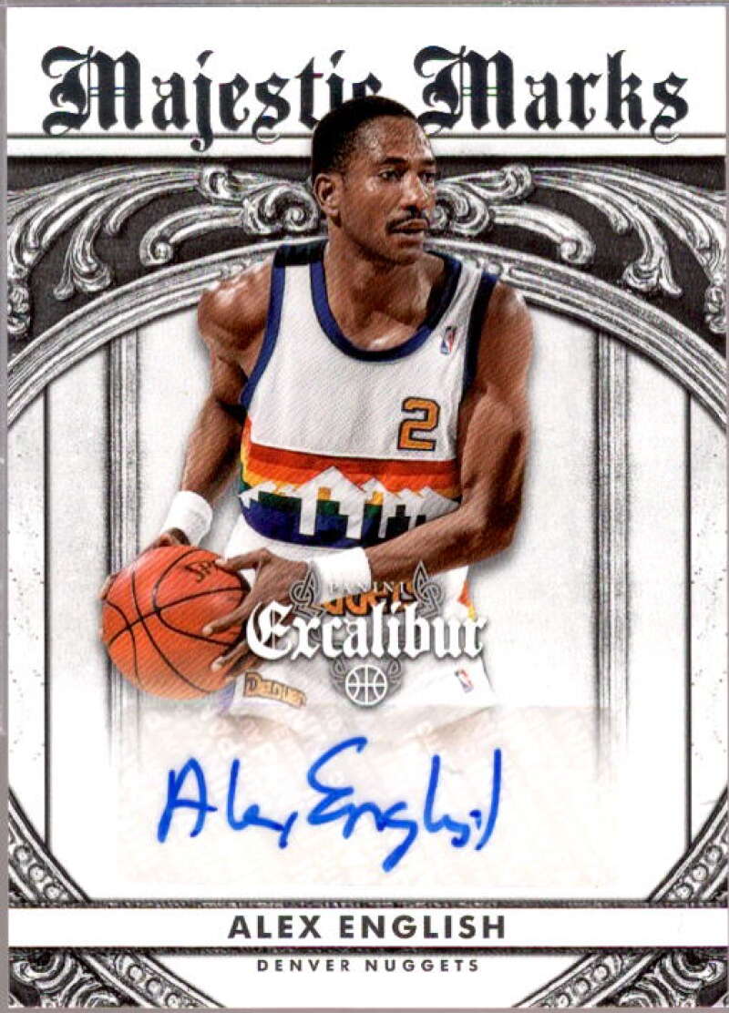 Alex English Card 2014-15 Panini Excalibur Majectic Marks Signatures #27  Image 1