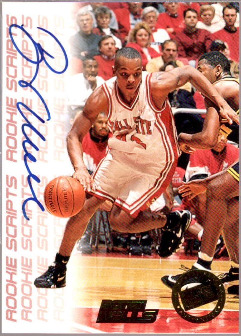 Bonzi Wells Card 1998 Press Pass Double Threat Rookie Script Autographs #30  Image 1