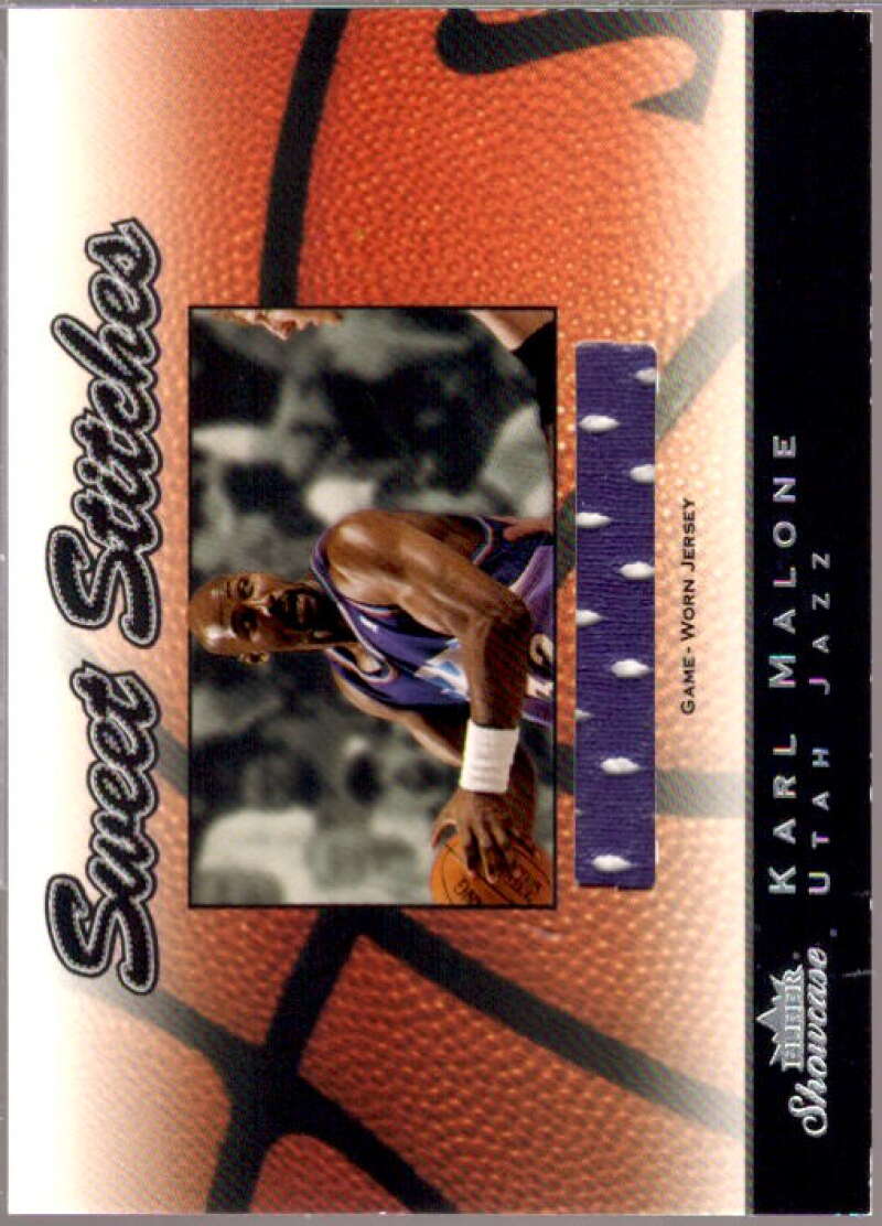 Karl Malone Card 2003-04 Fleer Showcase Sweet Stitch Game-Used #6  Image 1