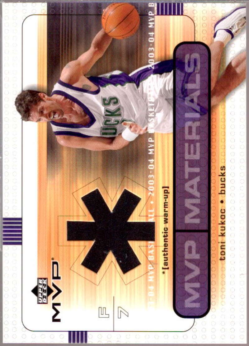 Toni Kukoc Card 2003-04 Upper Deck MVP Materials Warmups #TKWU  Image 1