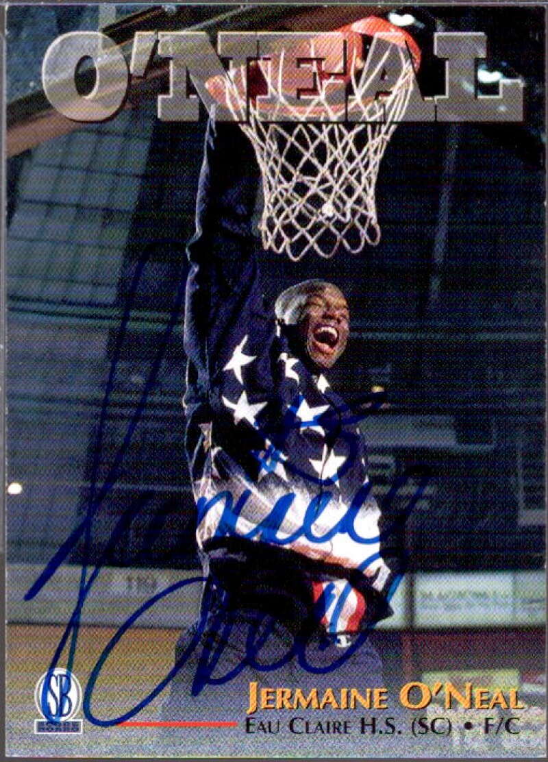 Jermaine O'Neal AU Card 1996 Score Board Rookies #19  Image 1