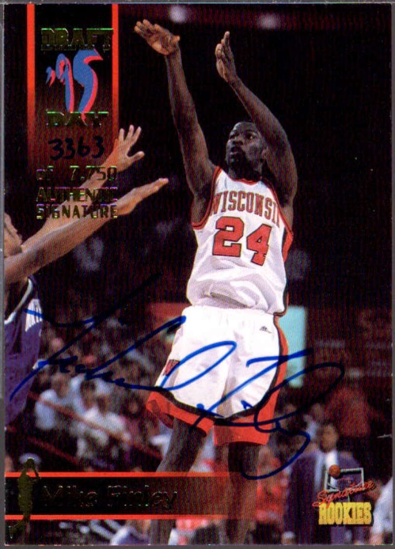 Michael Finley AU Card 1995 Signature Rookies Draft Day Signatures #10  Image 1