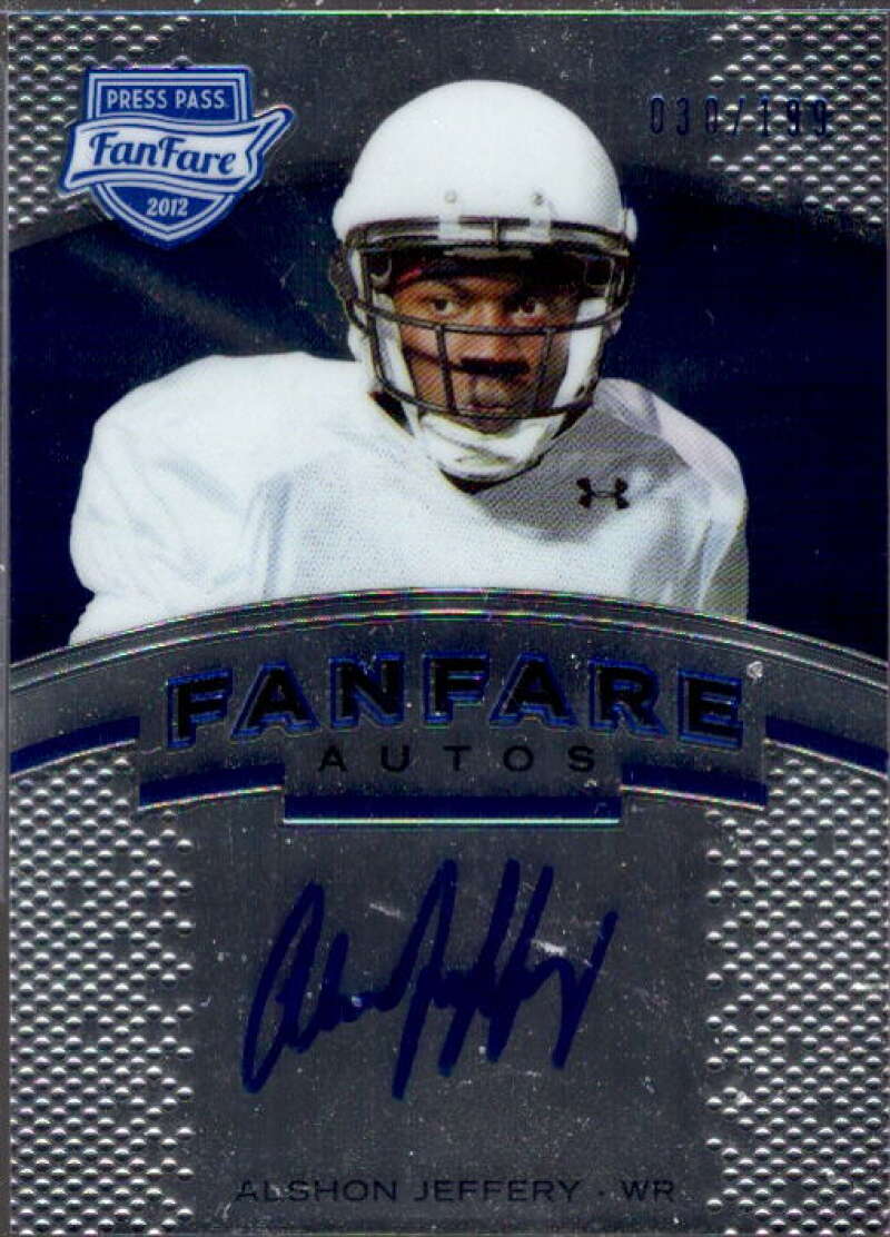 Alshon Jeffery AU Card 2012 Press Pass Fanfare Blue #FFAJ2  Image 1