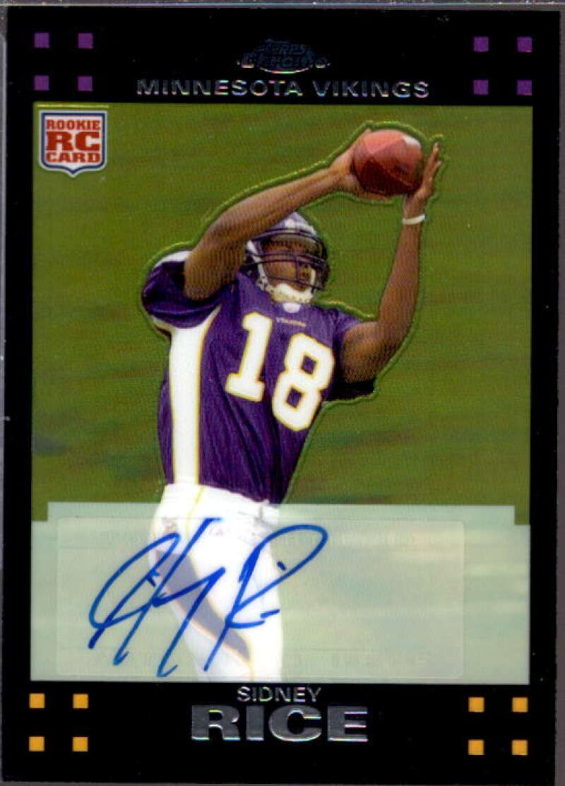 Sidney Rice Card 2007 Topps Chrome Rookie Autographs #TC204  Image 1