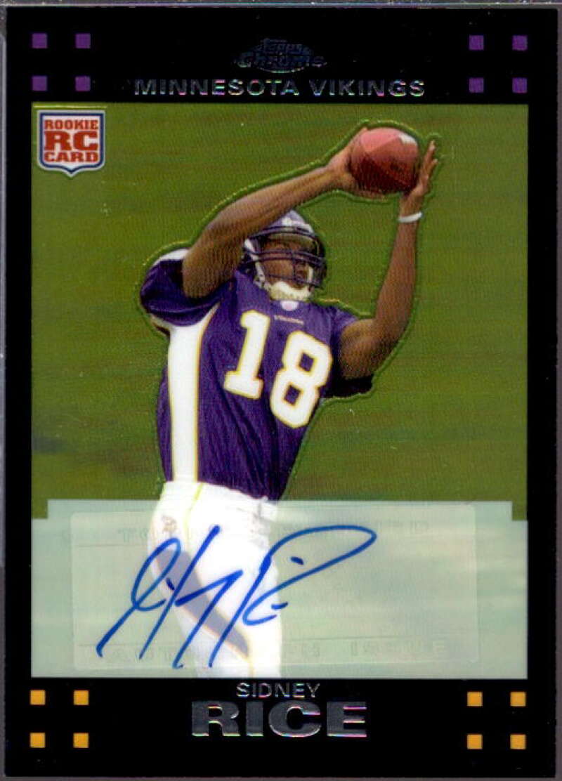 Sidney Rice Card 2007 Topps Chrome Rookie Autographs #TC204  Image 1