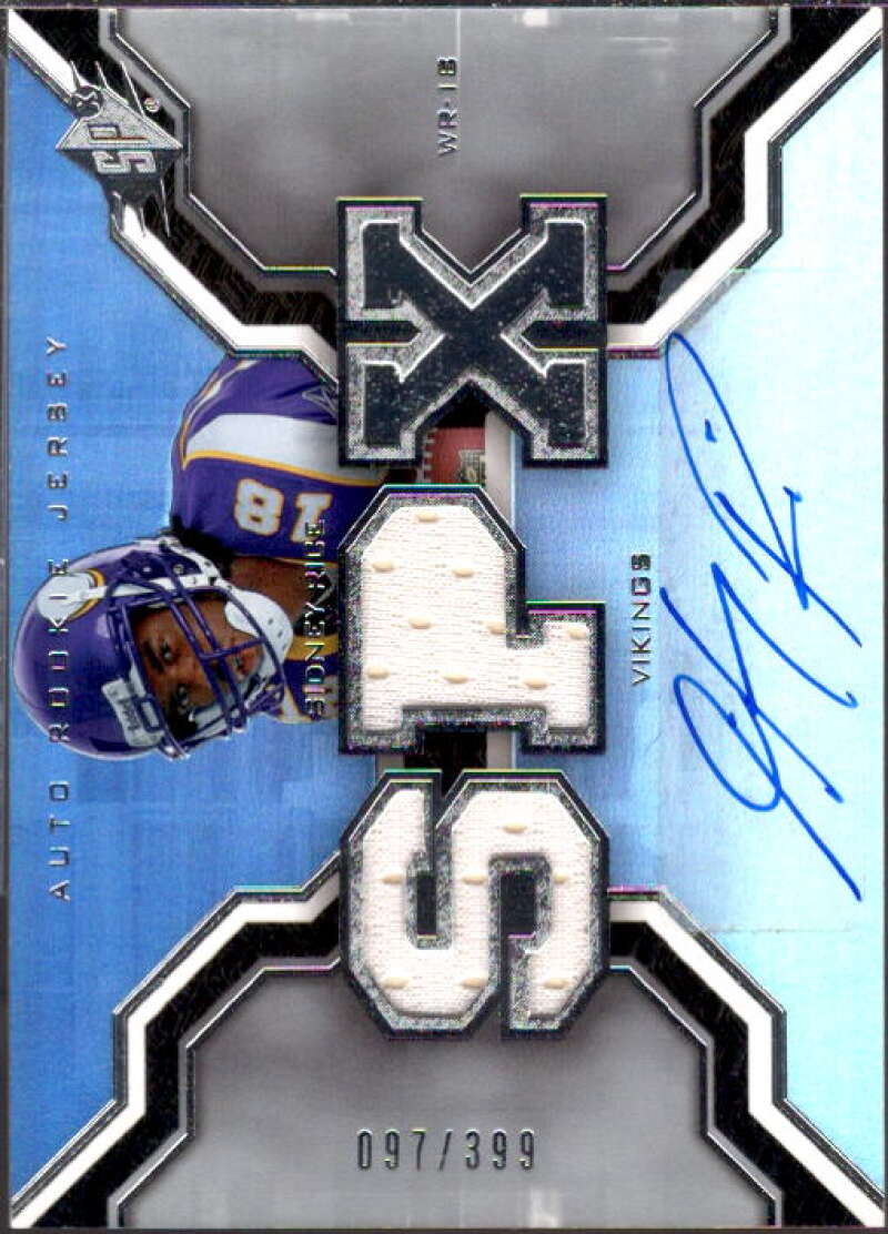 Sidney Rice JSY AU/399 RC Card 2007 SPx #213  Image 1