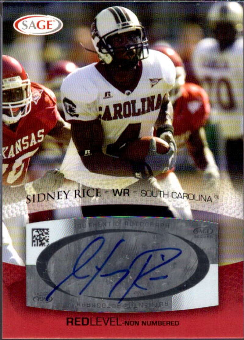 Sidney Rice Card 2007 SAGE Autographs Red #A44  Image 1