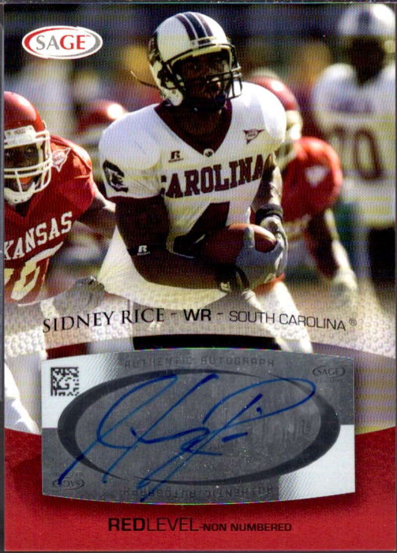 Sidney Rice Card 2007 SAGE Autographs Red #A44  Image 1