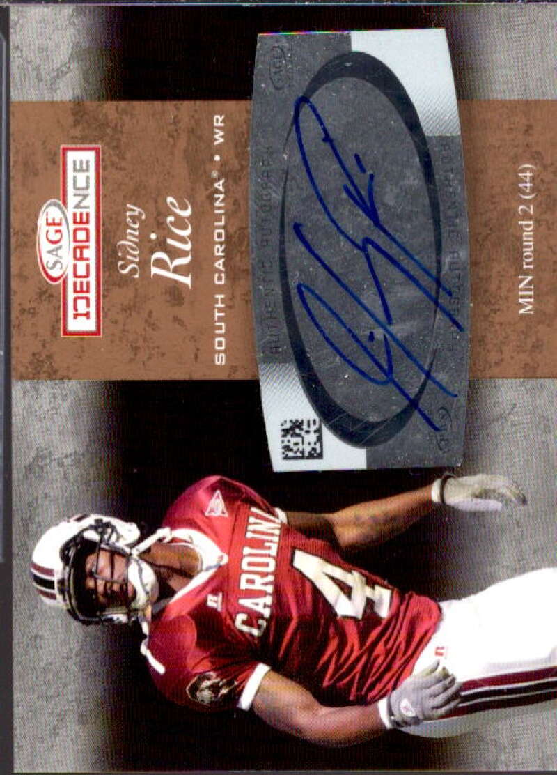 Sidney Rice Card 2007 SAGE DECADEnce Autographs Bronze #A27  Image 1