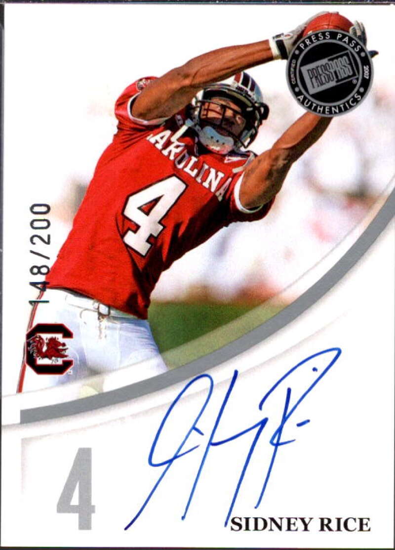 Sidney Rice Card 2007 Press Pass Autographs Silver #52  Image 1