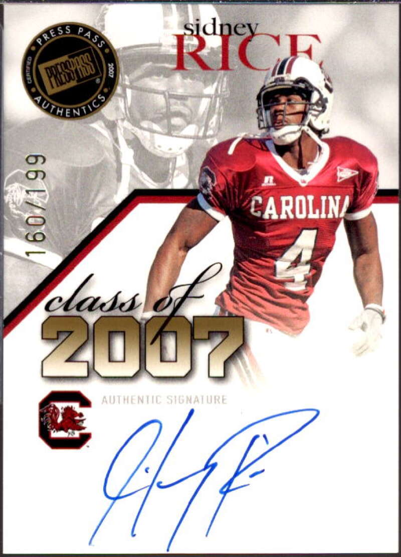 Sidney Rice Card 2007 Press Pass SE Class of 2007 Autographs #CLSR  Image 1