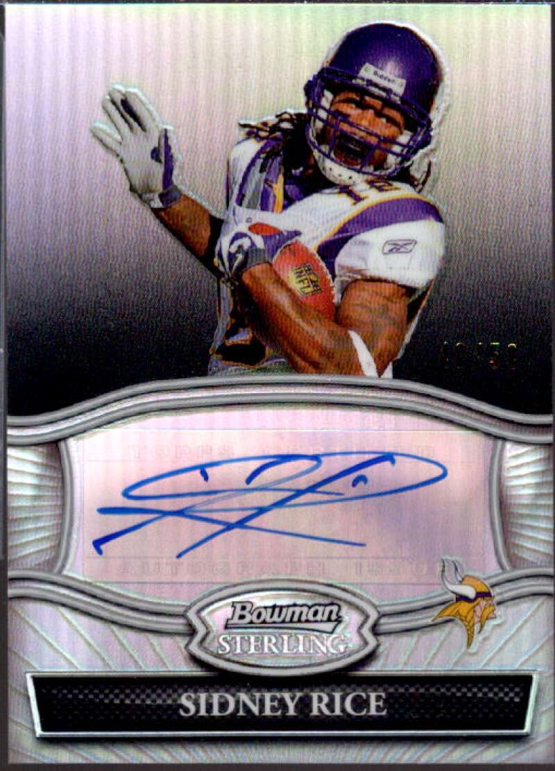 Sidney Rice AU Card 2010 Bowman Sterling Black Refractors #BSASR  Image 1