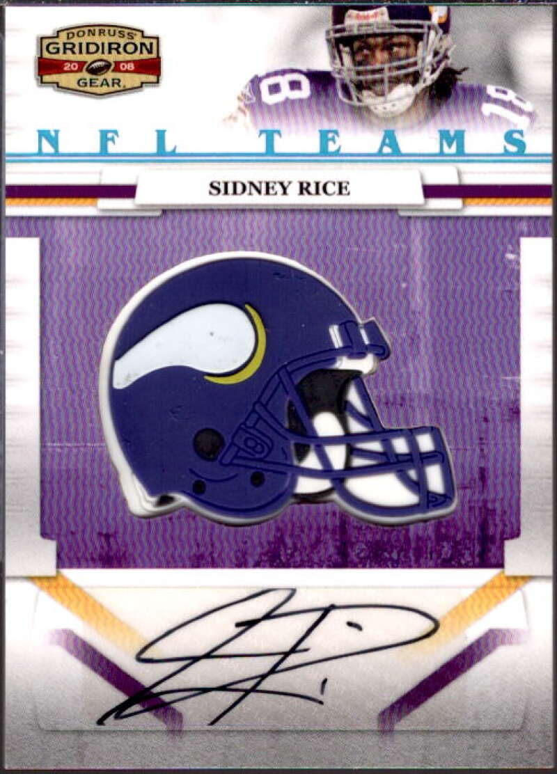 Sidney Rice Card 2008 Donruss Gridiron Gear NFL Teams Veteran Signatures #28  Image 1