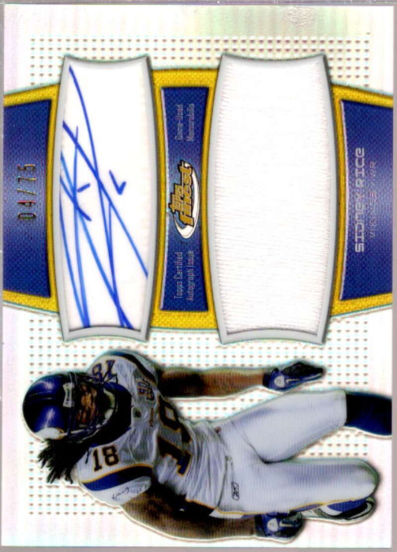 Sidney Rice Card 2011 Finest Jumbo Jersey Autographs Refractors #AJRSR  Image 1