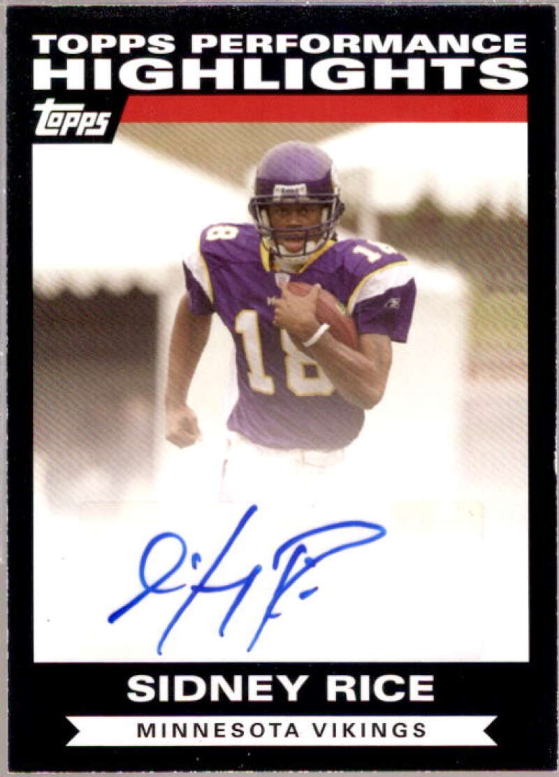 Sidney Rice Card 2007 Topps Performance Highlights Autographs #THASR  Image 1