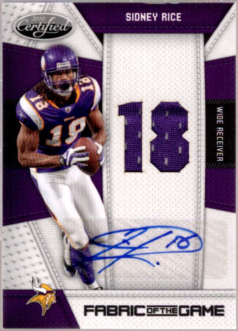 Sidney Rice/25 2010 Certified Fabric of the Game Jersey Number Autographs #129  Image 1