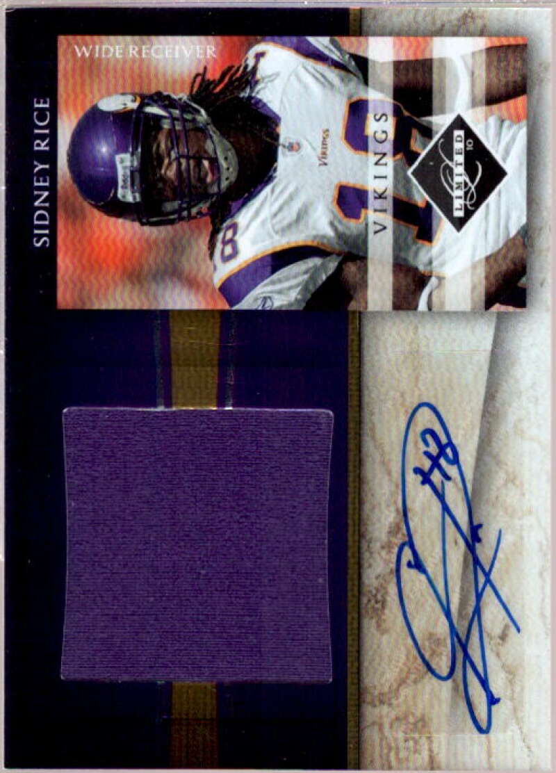 Sidney Rice Card 2010 Limited Jumbo Jerseys Autographs #14  Image 1