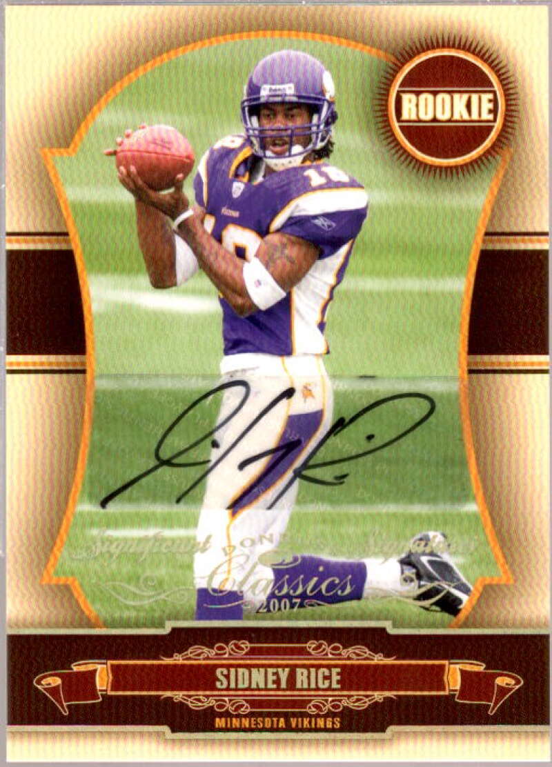 Sidney Rice Card 2007 Donruss Classics Significant Signatures Gold #178  Image 1