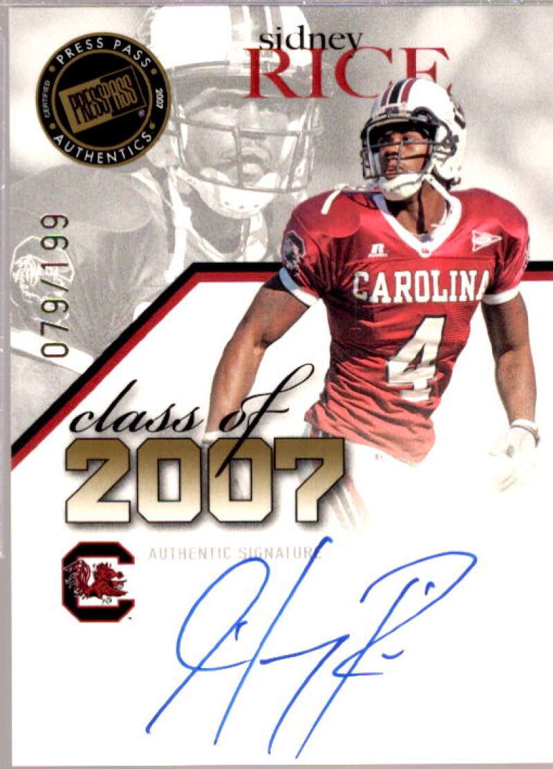 Sidney Rice Card 2007 Press Pass SE Class of 2007 Autographs #CLSR  Image 1