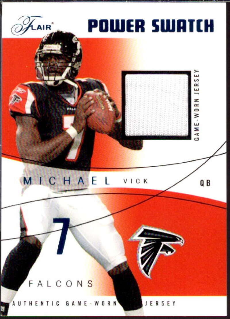 Michael Vick Card 2004 Flair Power Swatch Blue #PSMV  Image 1