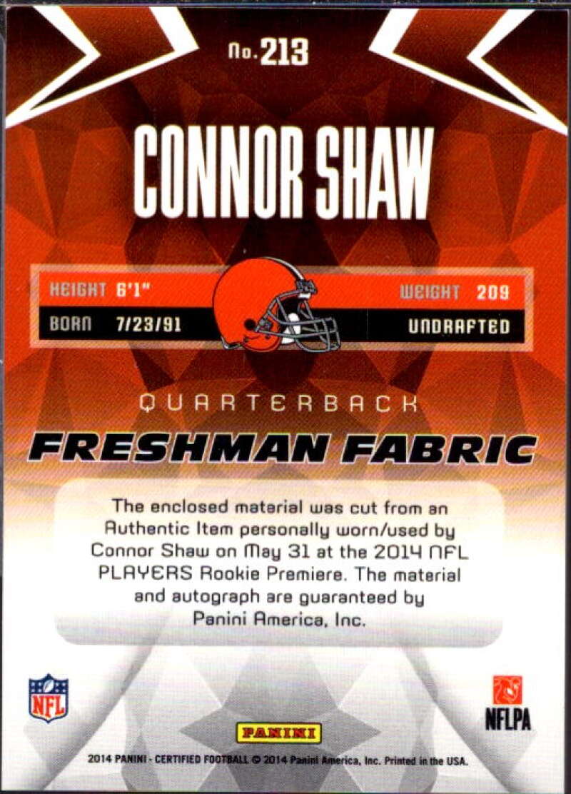 Connor Shaw JSY AU Card 2014 Certified Red #213  Image 2