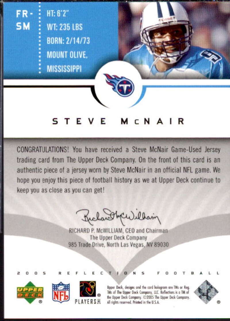 Steve McNair Card 2005 Reflections Fabrics #FRSM  Image 2