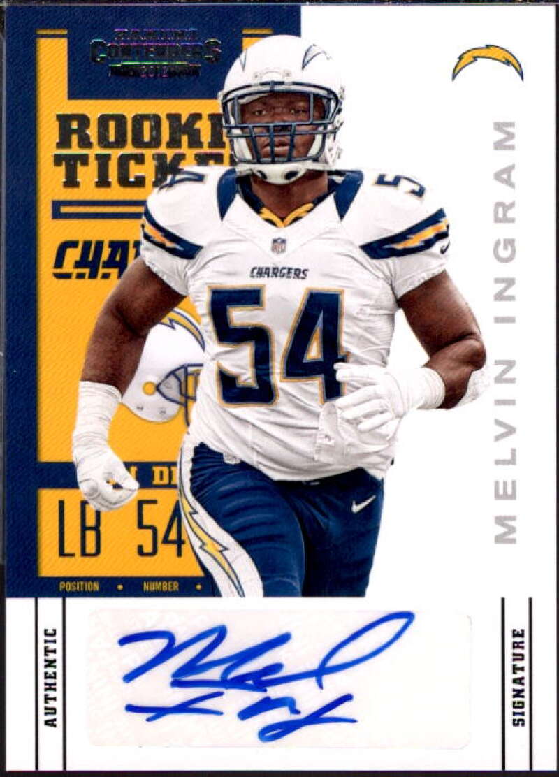 Melvin Ingram AU RC/(white jersey) Card 2012 Panini Contenders #166A  Image 1