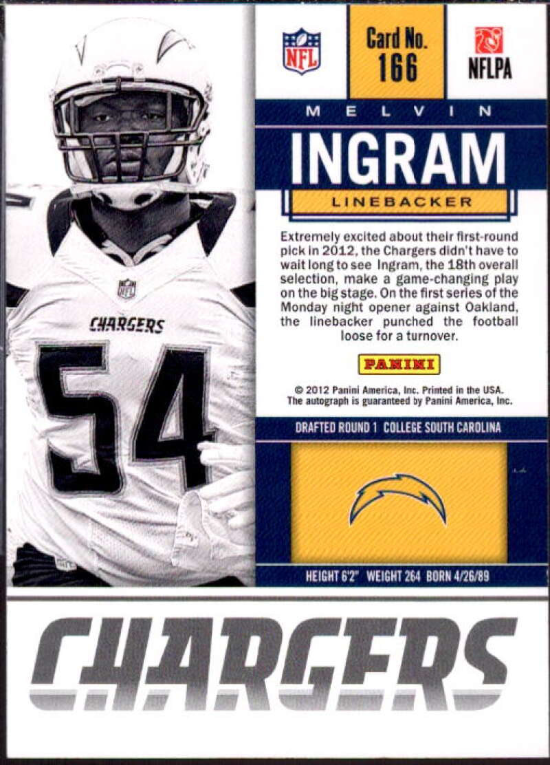 Melvin Ingram AU RC/(white jersey) Card 2012 Panini Contenders #166A  Image 2